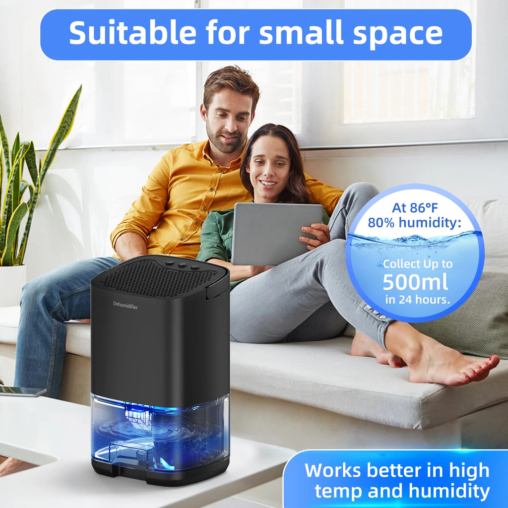 Portable Dehumidifier 1000ml — Compact Electric Moisture & Mold Remover for Home, Office & RV
