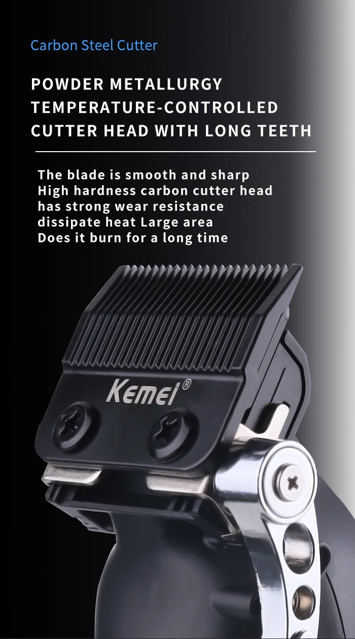 Kemei KM-2296 / KM-2299 / KM-1102 Professional Hair Clipper Kit – USB Rechargeable, 180-Min Runtime