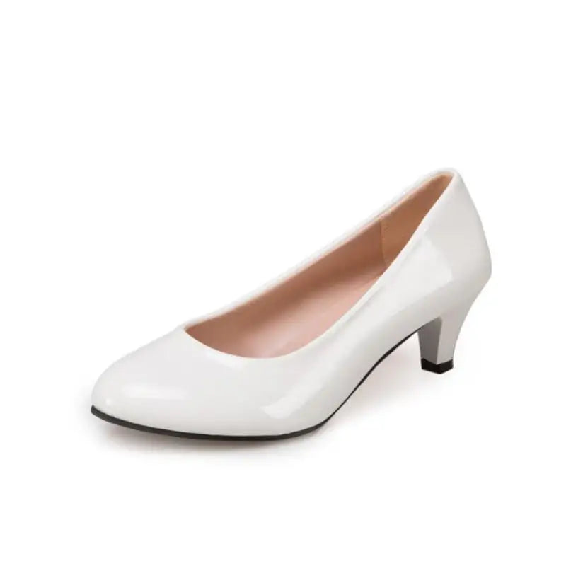 Women's Pointed Toe Thick Heel Work Shoes – Shallow Mouth Single Shoes