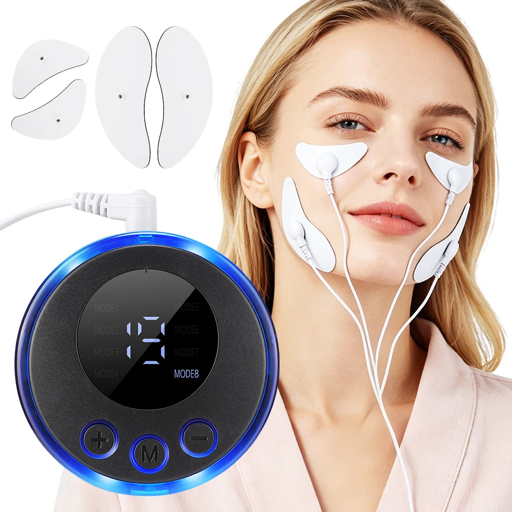 V-Line Face Lifting Massager – 8 Modes 19 Levels EMS Jawline Contouring & Skin Refining Device for Women