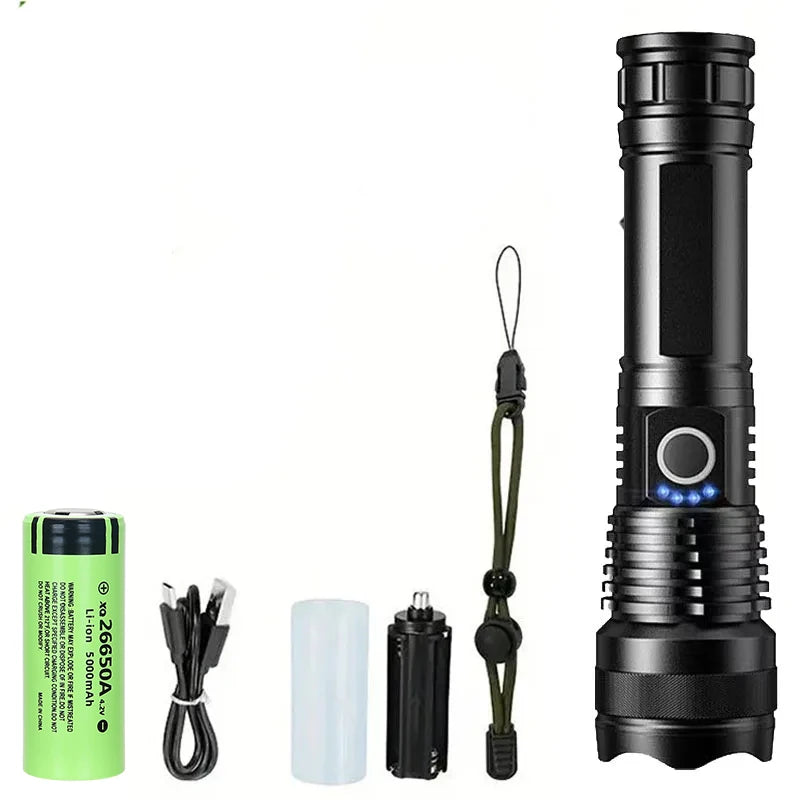 High Power LED Tactical Flashlight – Rechargeable Super Bright Hunting Torch