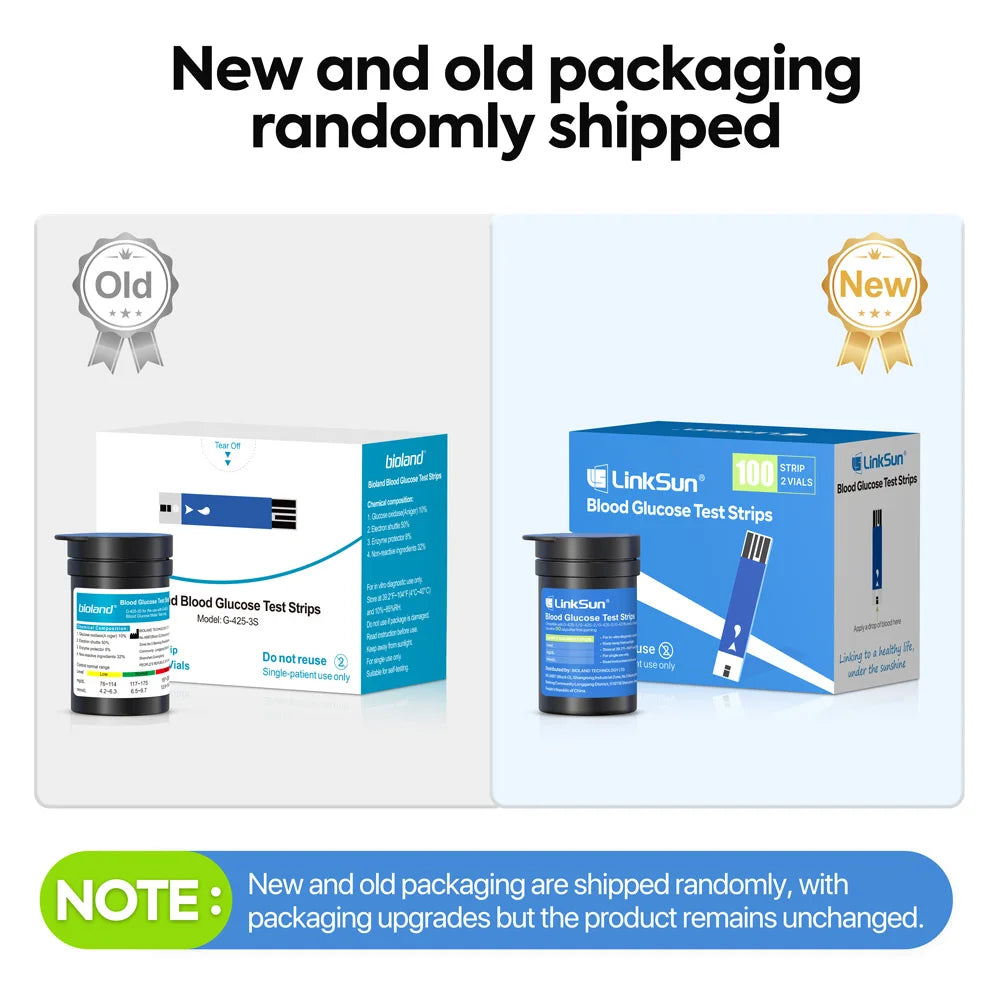 Linksun Blood Glucose Test Strips & Lancets – Compatible with G-425-2, G-427B & G-425-3 Glucometers (50/100/200/300/500 pcs)