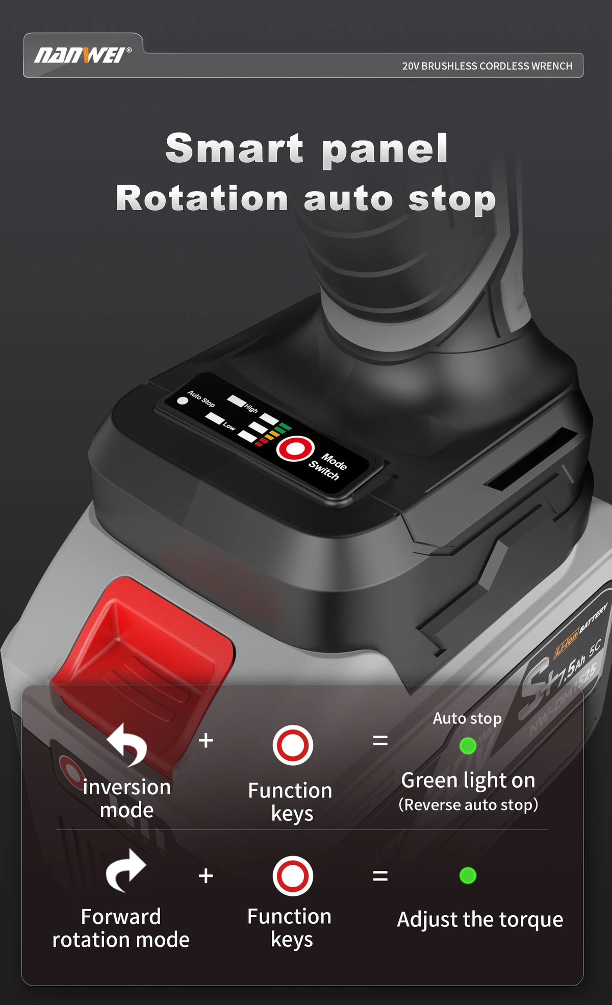 20V Brushless Cordless Impact Wrench