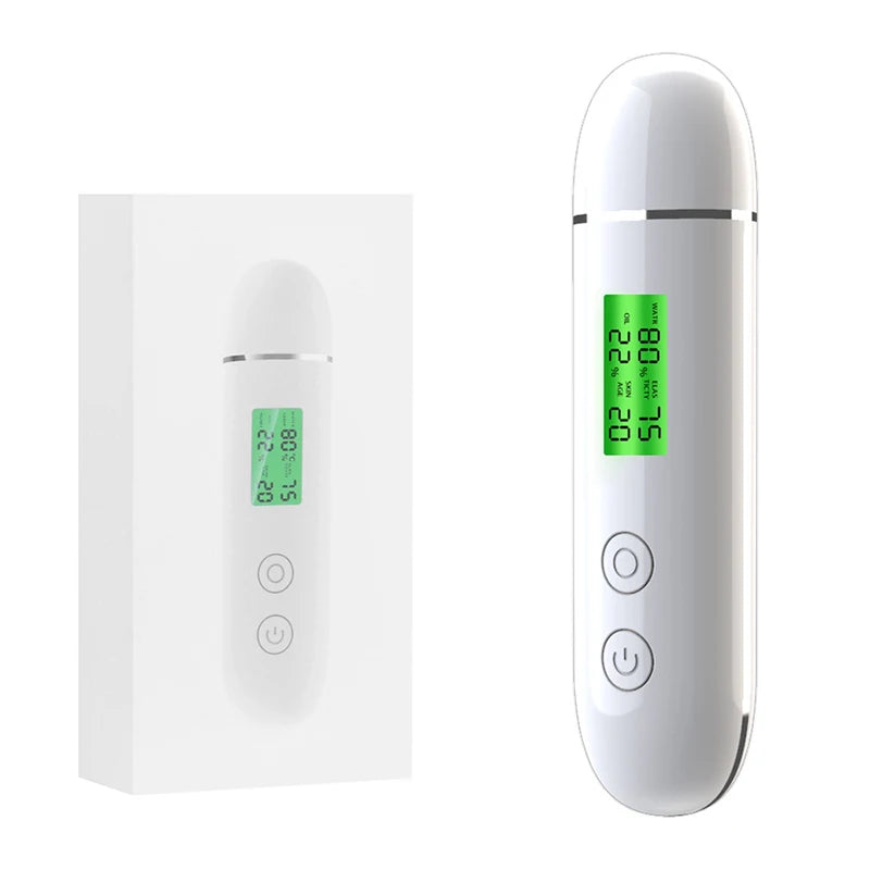LCD Skin Moisture & Oil Analyzer Pen – Fluorescent Agent Detector, Elasticity & Skin Age Tester