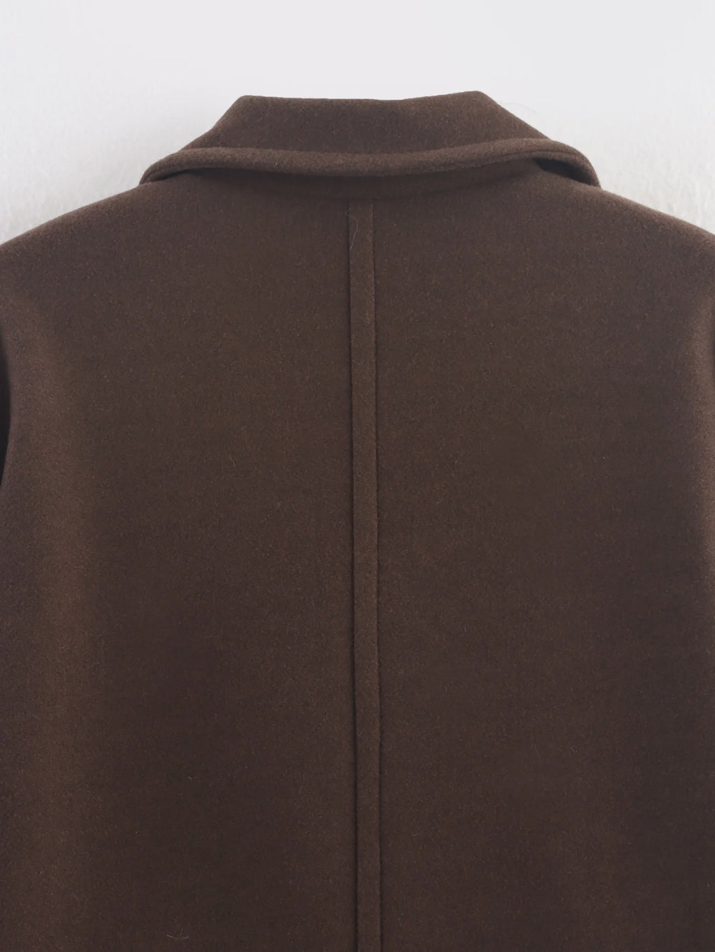 Women's Double-Breasted Woolen Coat – Elegant Long Notch Collar Autumn Winter Coat