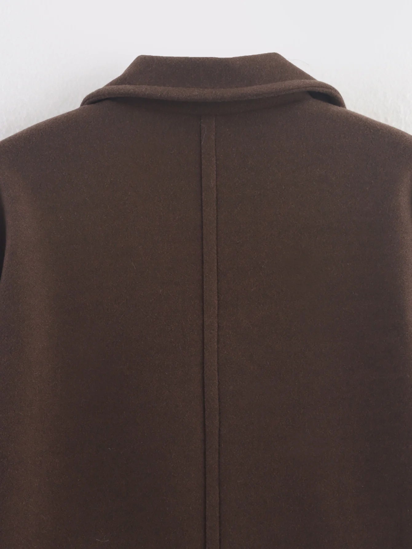 Women's Double-Breasted Woolen Coat – Elegant Long Notch Collar Autumn Winter Coat