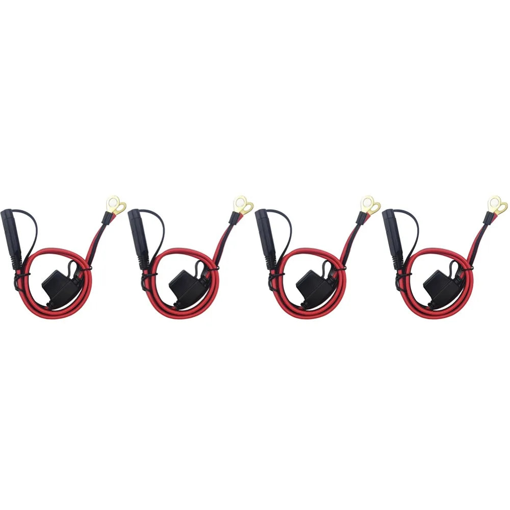 Motorcycle Battery SAE Quick Extension Cable – 10A Fuse O-Connector Battery Charger Adapter