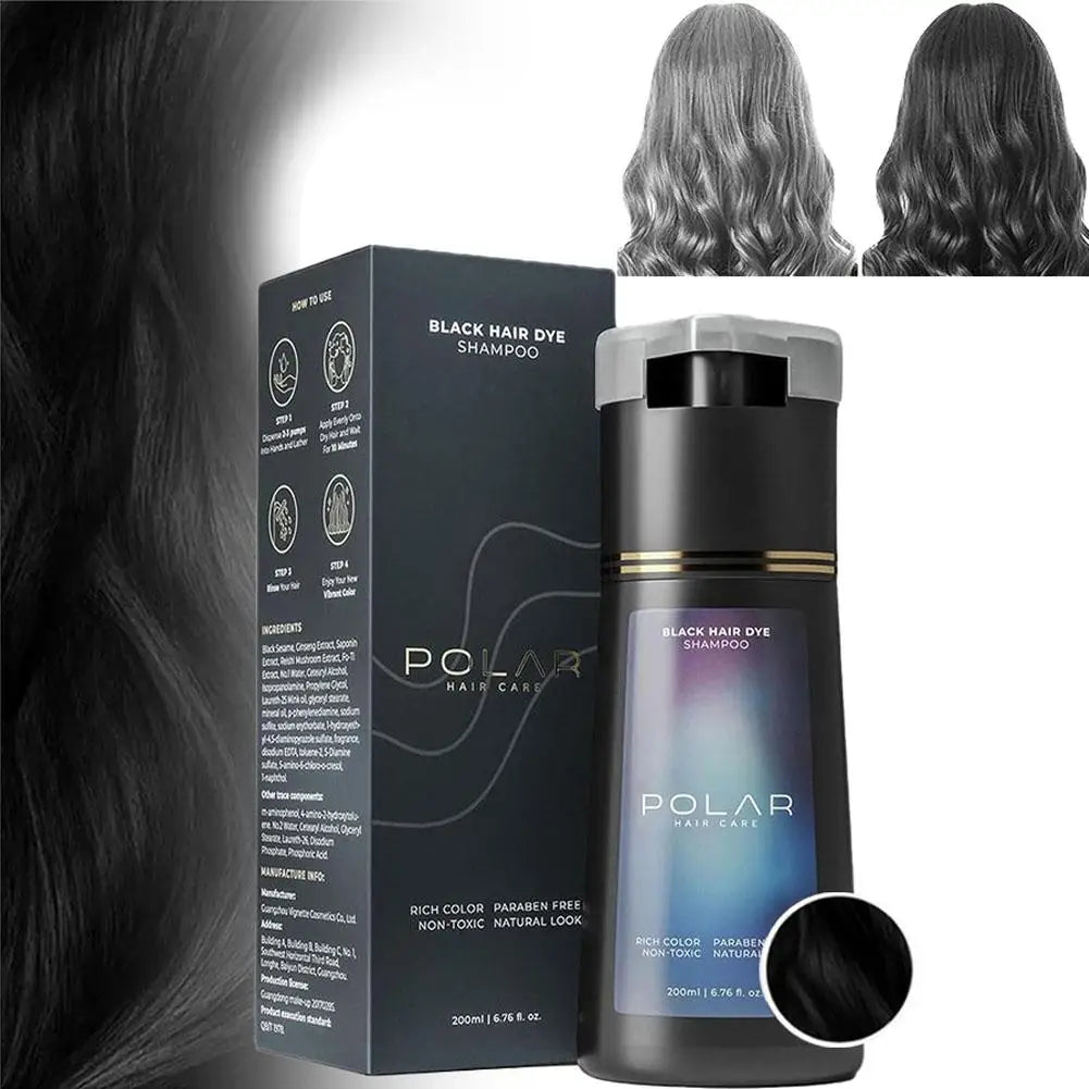 Hair Dye Shampoo For Gray Hair For Women Men Natural Hair Dye Kit Semi Permanent Hair Dye Shampoo Black Brown Purple 200ml