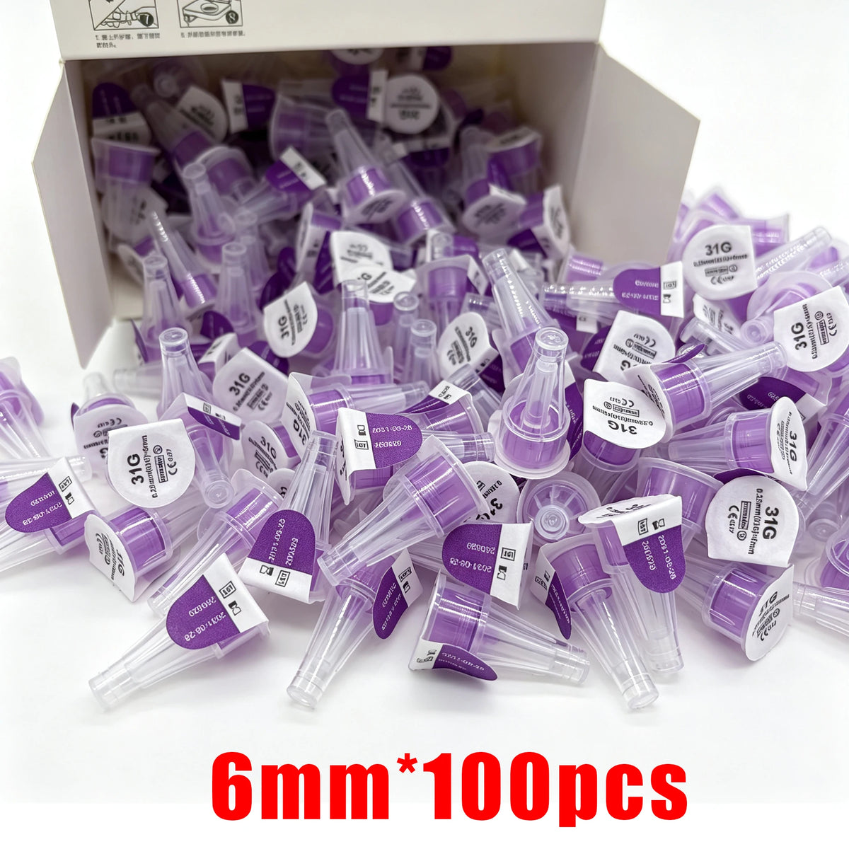 Disposable Insulin Pen Needles 4/6mm – 100PCS Universal Sterile Fine Needles