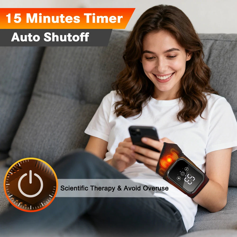 Electric Heating Wrist Massager – Vibration Relief for Carpal Tunnel & Fatigue