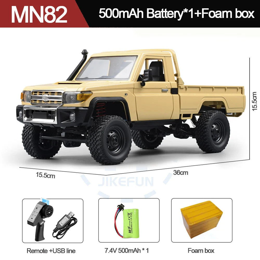 MN82 1:12 Scale 4WD RC Off-Road Crawler – 2.4G RTR Proportional Remote Control Car