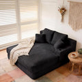 60-Inch Black Oversized Boneless Chaise Lounge