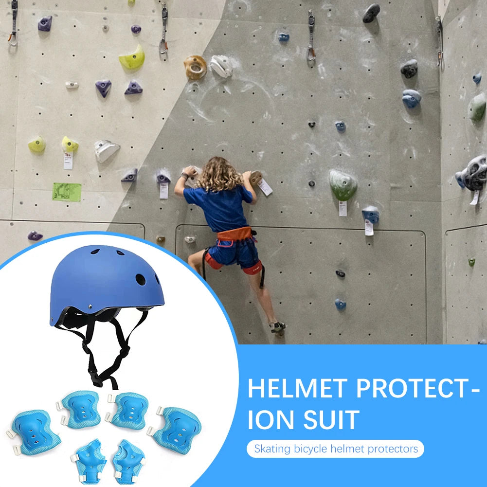 Children's 7-in-1 Protective Body Gear Set – Helmet, Impact Resistant, Shock-Absorbing & Breathable for Outdoor Sports