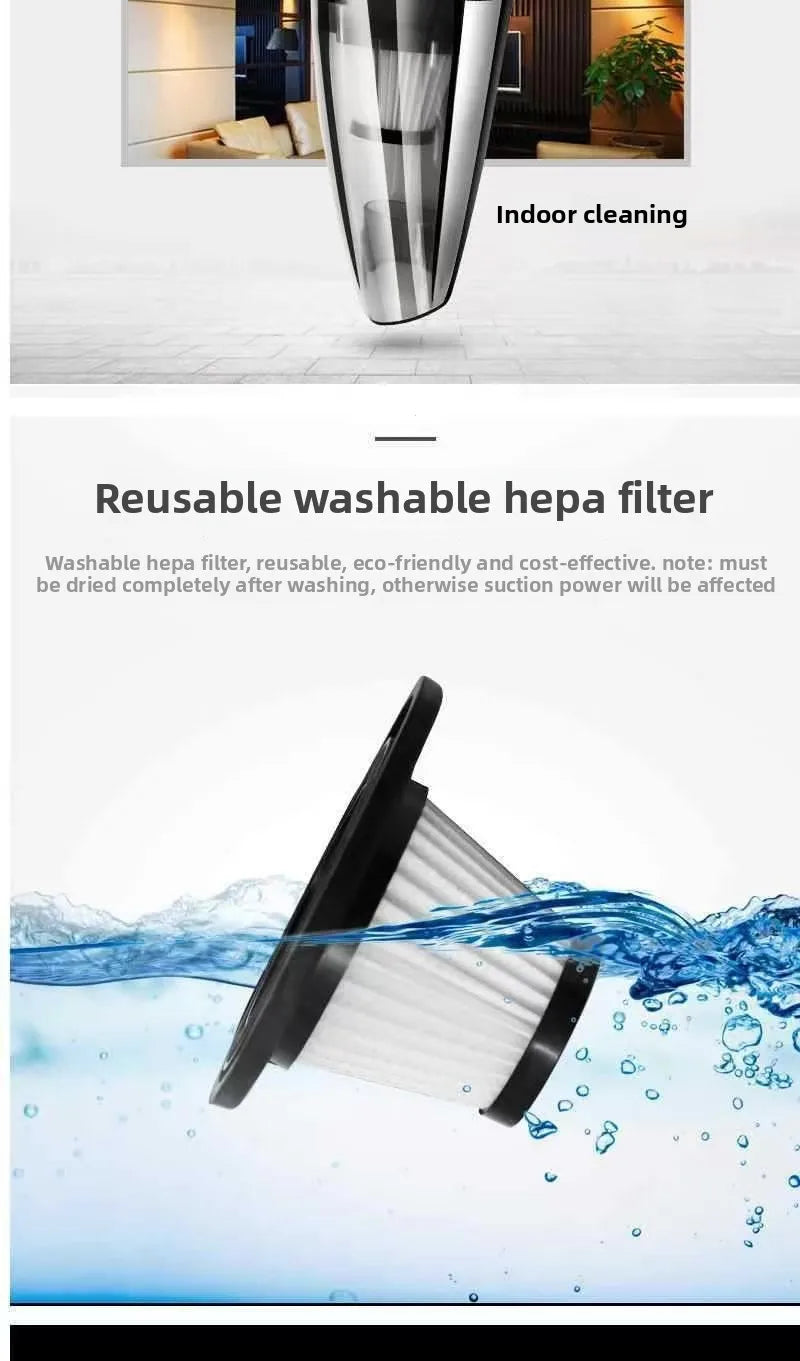 Cordless Handheld Vacuum Cleaner – Cyclonic Suction, Rechargeable, for Pet Hair & Home
