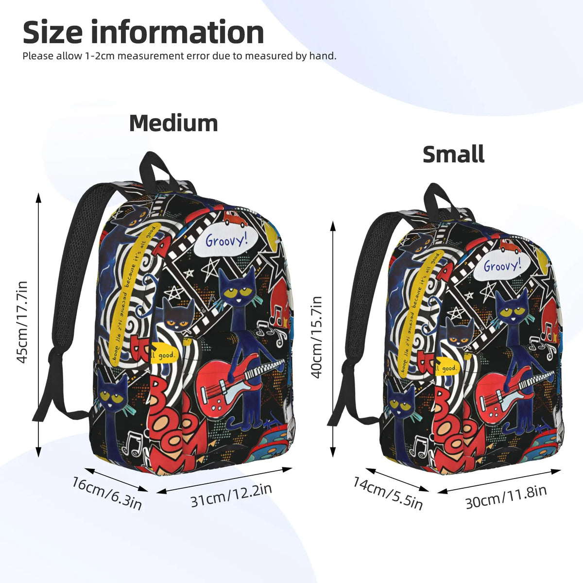 Pete the Cat Backpack – Polyester School Daypack