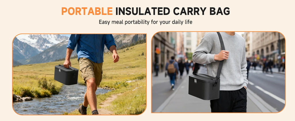 1.4L Cordless Electric Lunch Box – Rechargeable Food Warmer