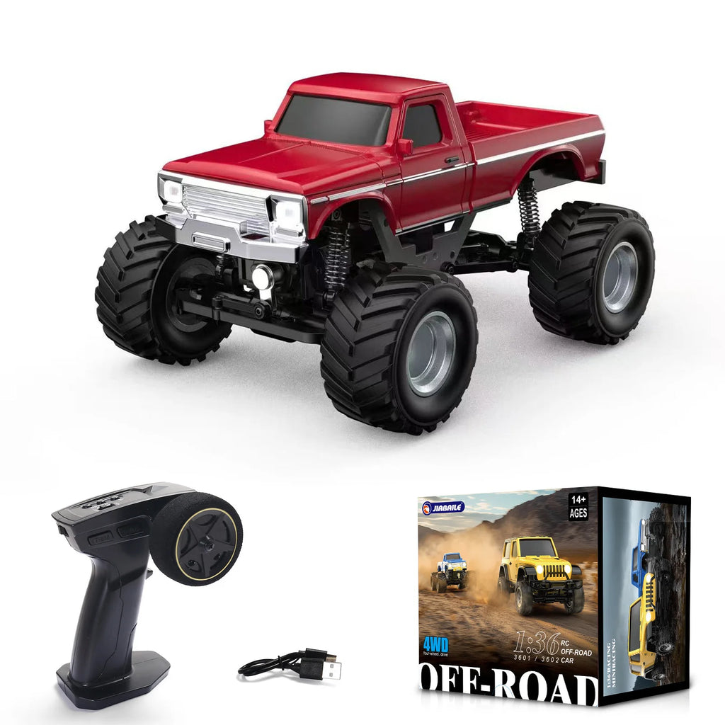 1:36 4WD Mini RC Off-Road Crawler Car with LED Lights – Remote Control Toy for Kids & Adults