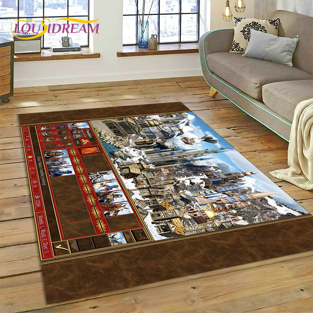 Heroes of Might & Magic Retro Gaming Rug – Non-Slip Floor Mat for Living Room, Bedroom & Sofa, 27 Designs & 9 Sizes