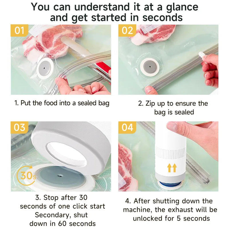 Wireless Handheld Food Vacuum Sealer – Bag & Jar Sealing Pump for Regular & Wide Mouth Mason Jars