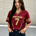 Portugal No.7 Soccer Jersey T-Shirt — Y2K Hip Hop Casual Tee for Men & Women