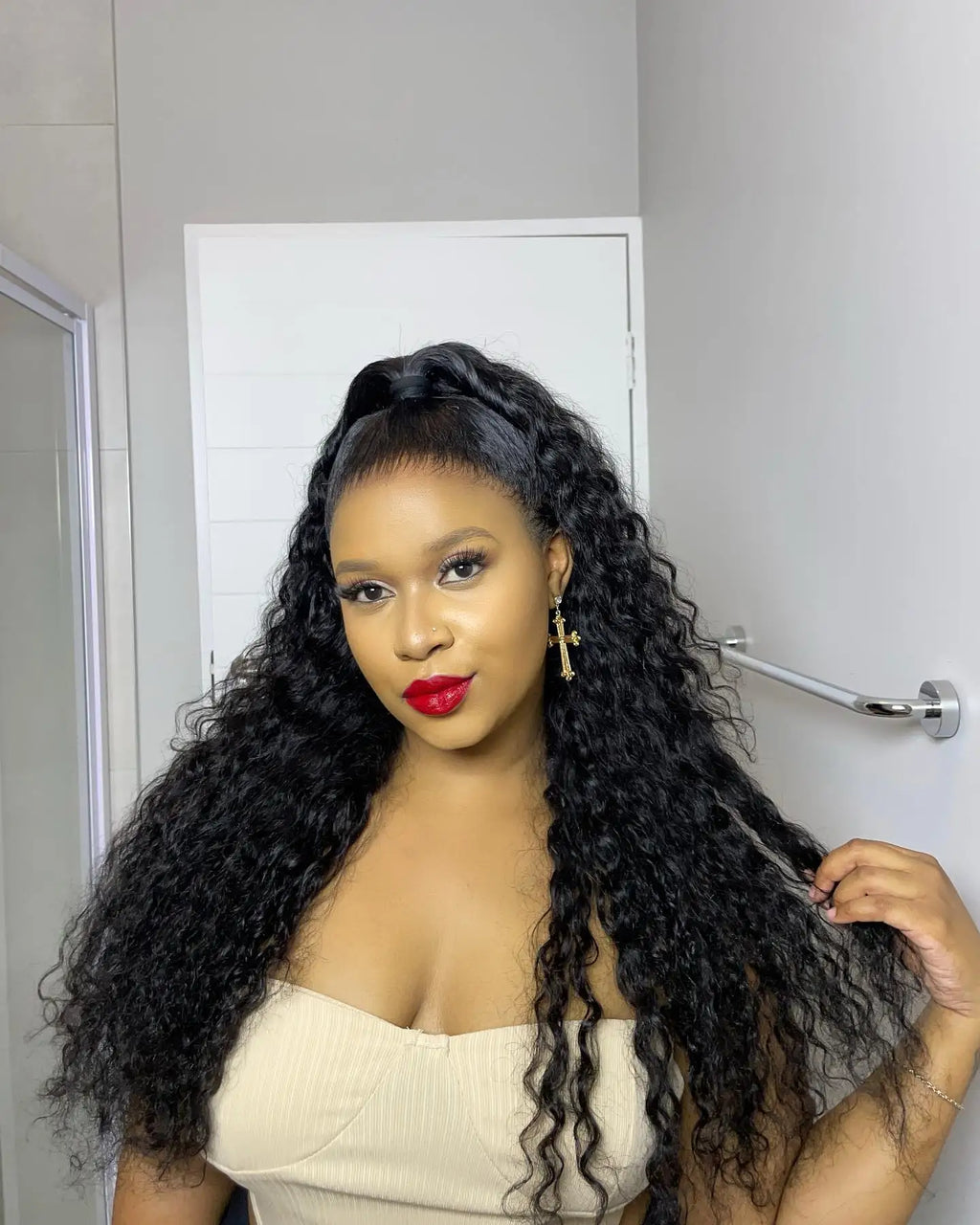 40–50 Inch Water Wave Curly Lace Front Wig | 300% Density 13x4 13x6 7x5 HD Glueless Brazilian Human Hair for Women
