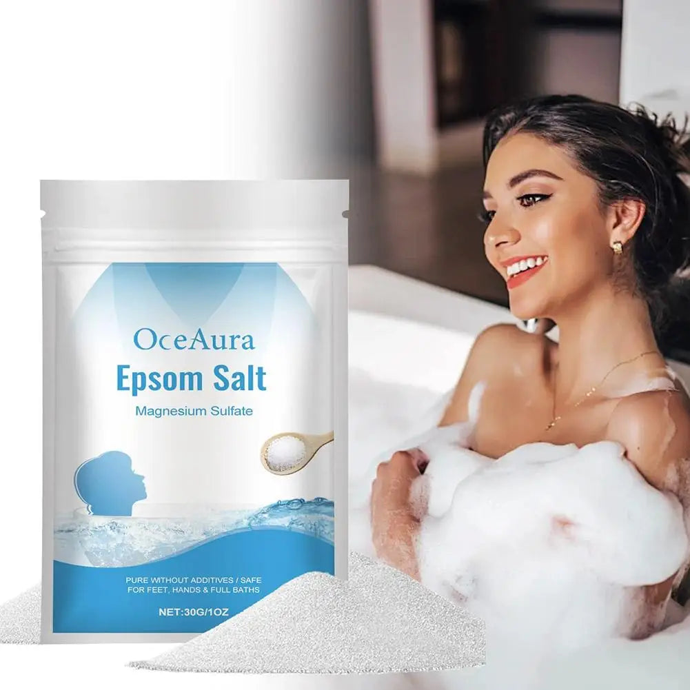 Epsom Salt Magnesium Sulfate Bath Soak 30g – Muscle Relief, Exfoliating & Deep Moisturizing