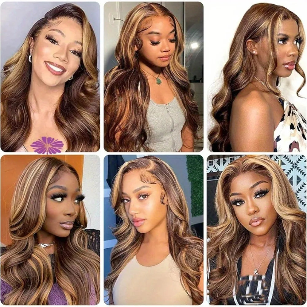 30 Inch Honey Blonde Ombre Body Wave Lace Front Wig | 4/27 Highlight 13x4 13x6 HD Glueless Pre-Plucked Brazilian Human Hair