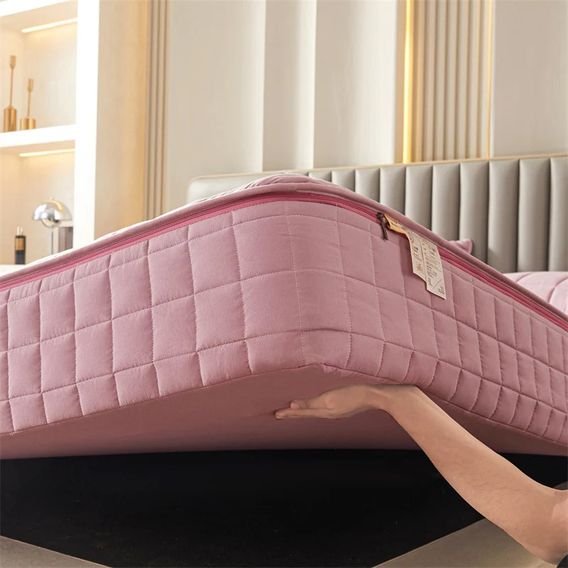 Six-Sided All-Inclusive Mattress Cover with Zipper – Thickened Quilted Protector, Custom Sizes