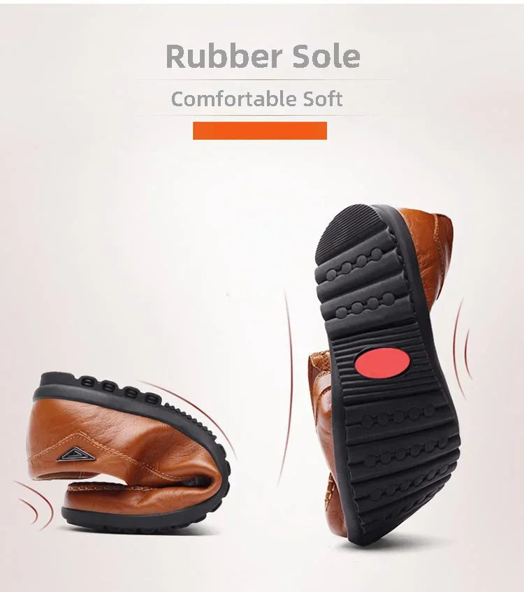 Men's Genuine Leather Slip-On Loafers