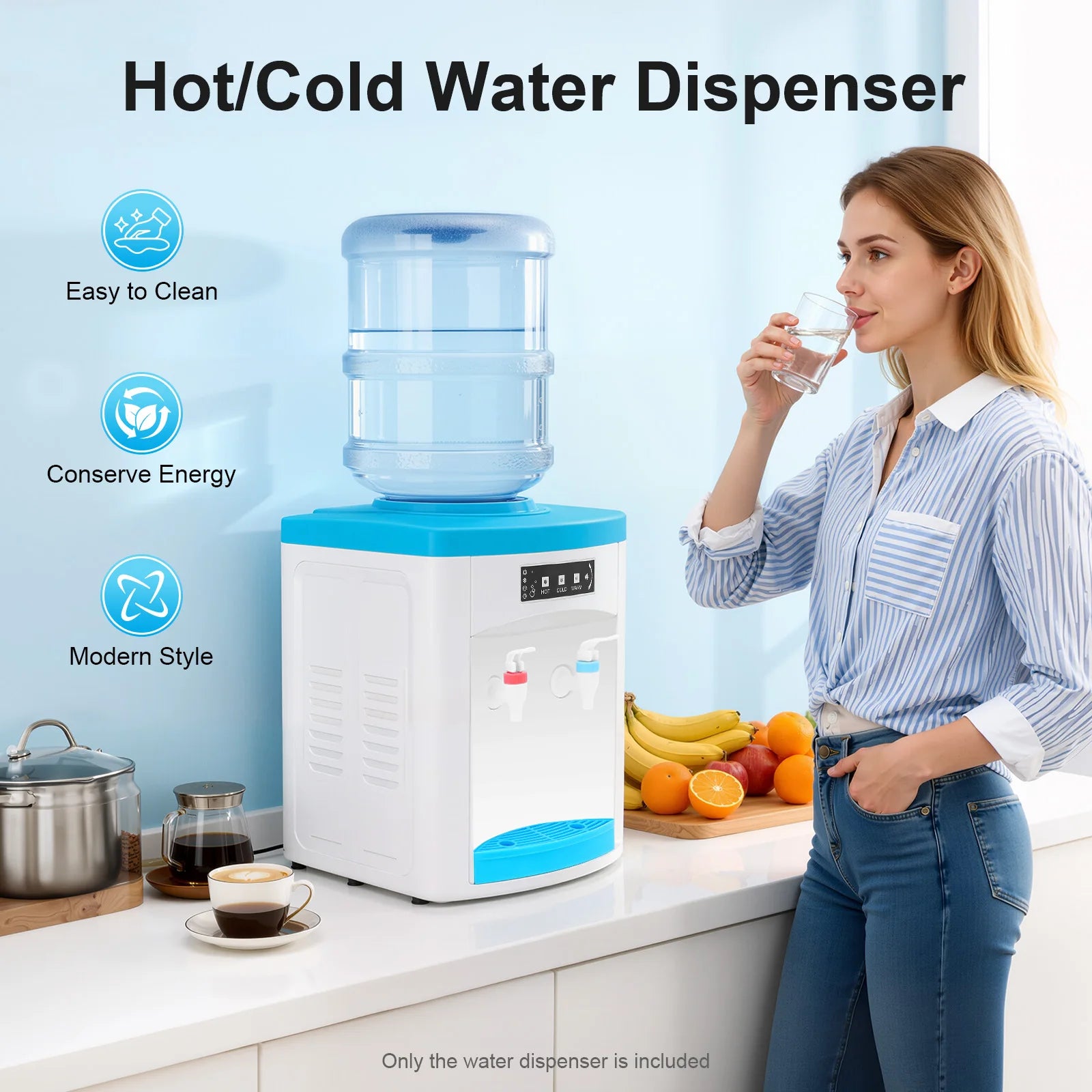 Countertop Hot & Cold Water Dispenser — Compact 1.1–4.9 Gal Energy-Saving for Home & Office