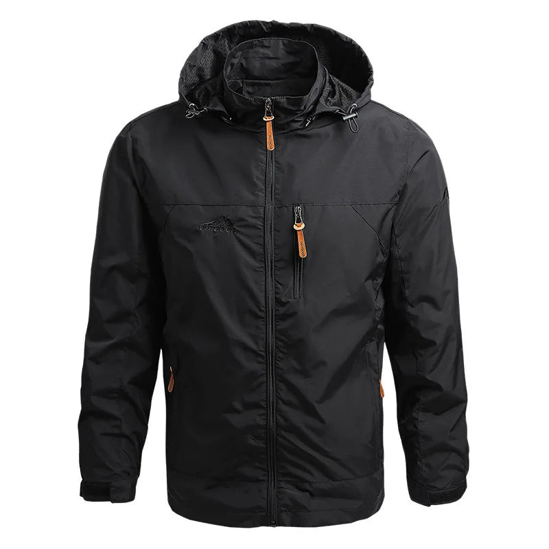 Men's Tactical Waterproof Hooded Windbreaker Jacket