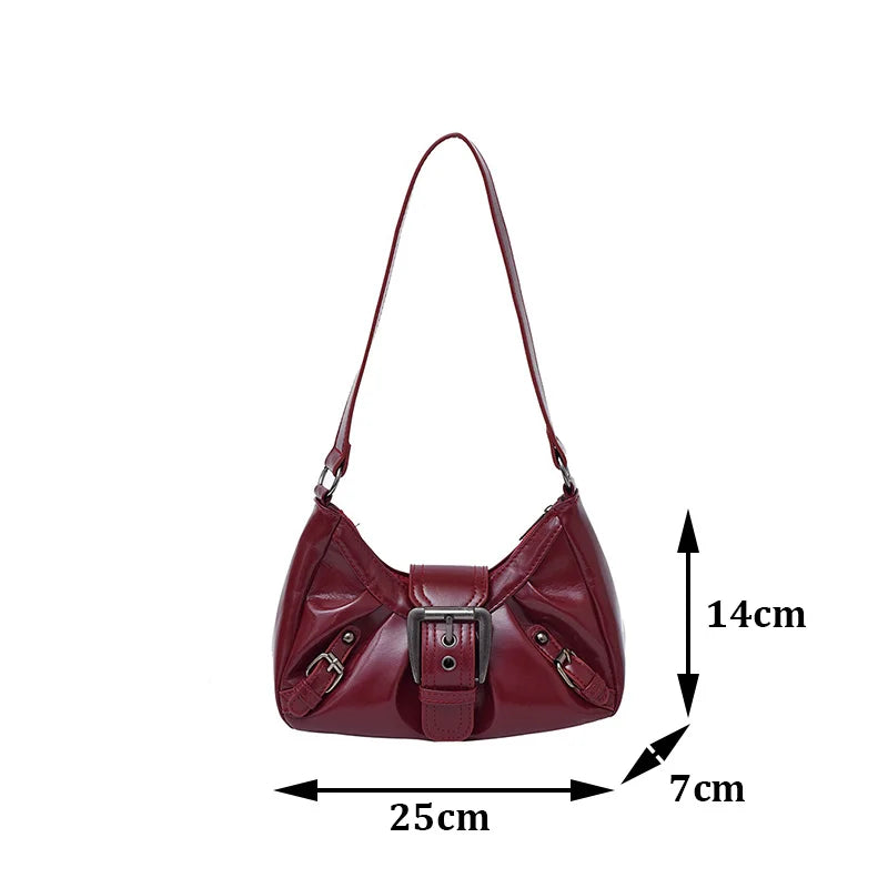 Y2K Retro Pleated Hobo Shoulder Bag – Maillard Style Underarm Clutch for Women