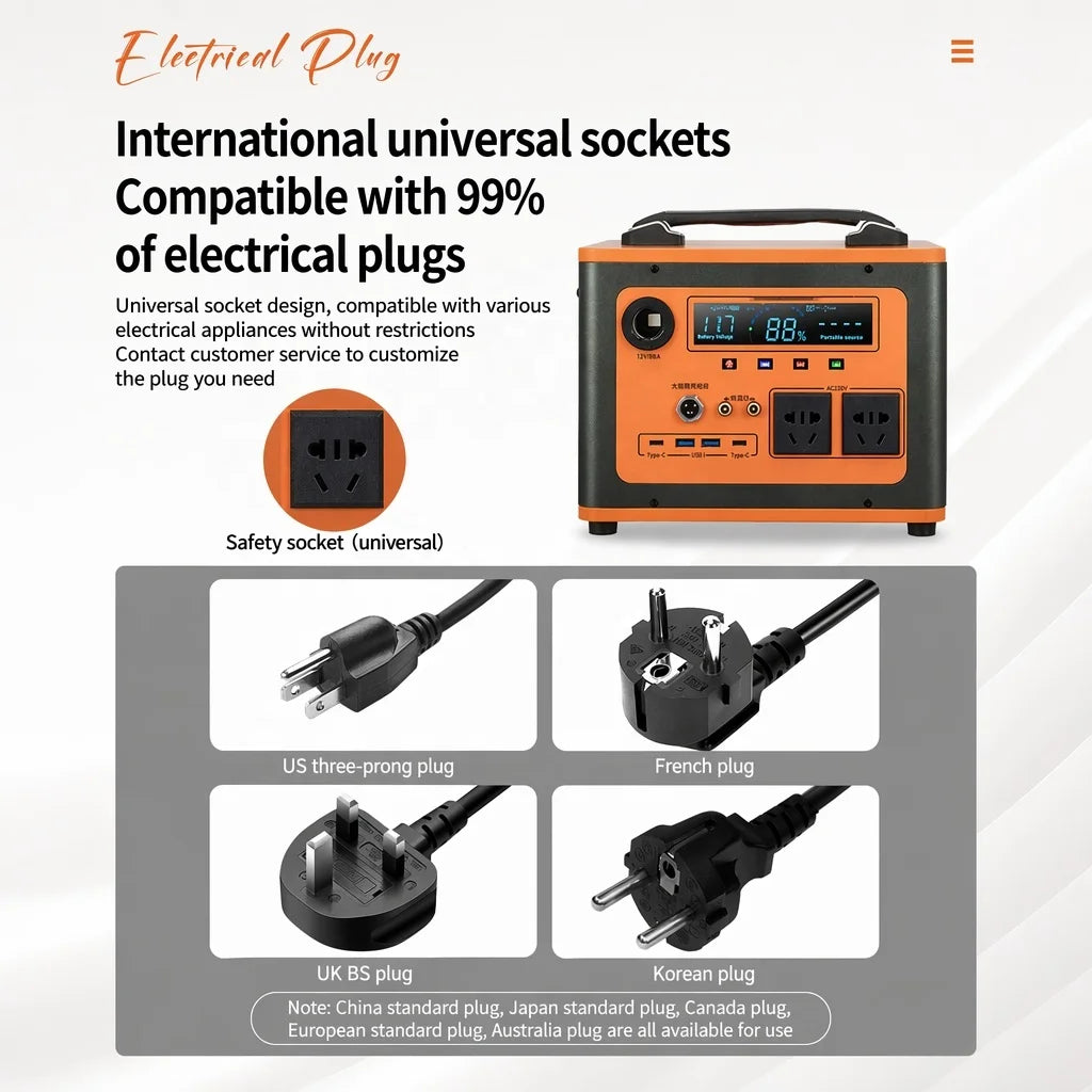 LiFePO4 Portable Power Station with AC & USB-C