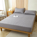 Waterproof Fitted Mattress Cover – Breathable Mattress Protector, Gray & White, Multiple Sizes