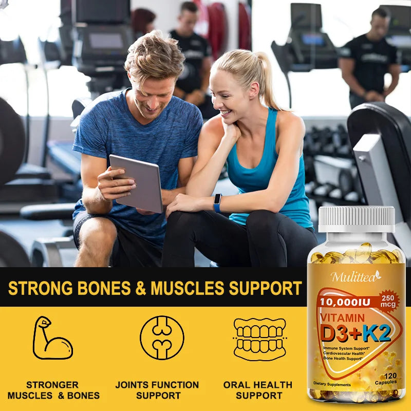 Calcium, Magnesium, Zinc & D3K2 Capsules – Bone, Muscle, Joint & Immune Support, 60 or 120 Capsules