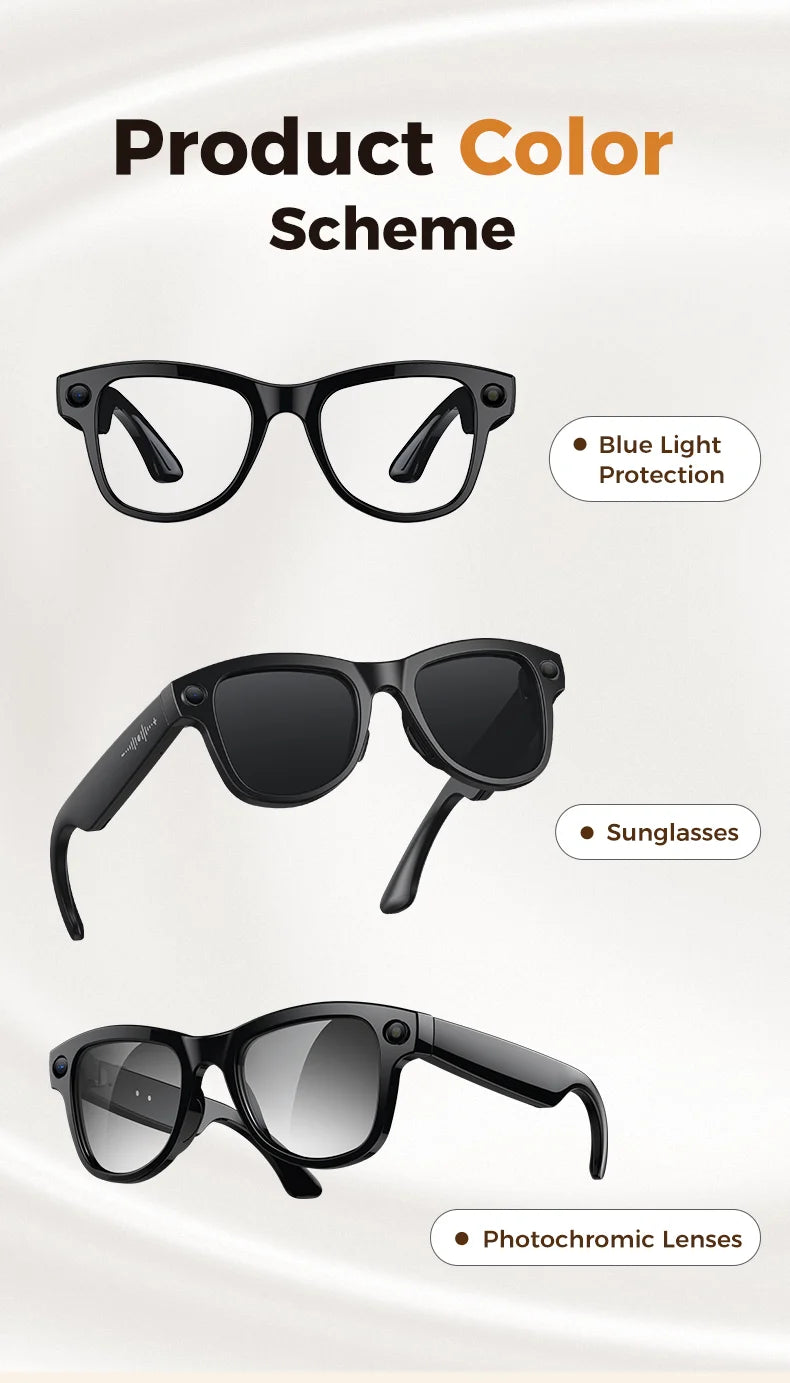 2026 AI Smart Glasses – 4K Camera, 120+ Language Translation, 3600mAh Power Bank, Bluetooth 5.3