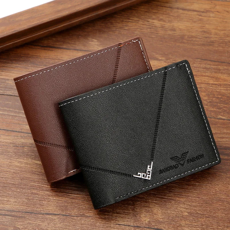 Men's Slim Money Clip Bifold Wallet – Leather Card Holder & Multi-Card Business Wallet