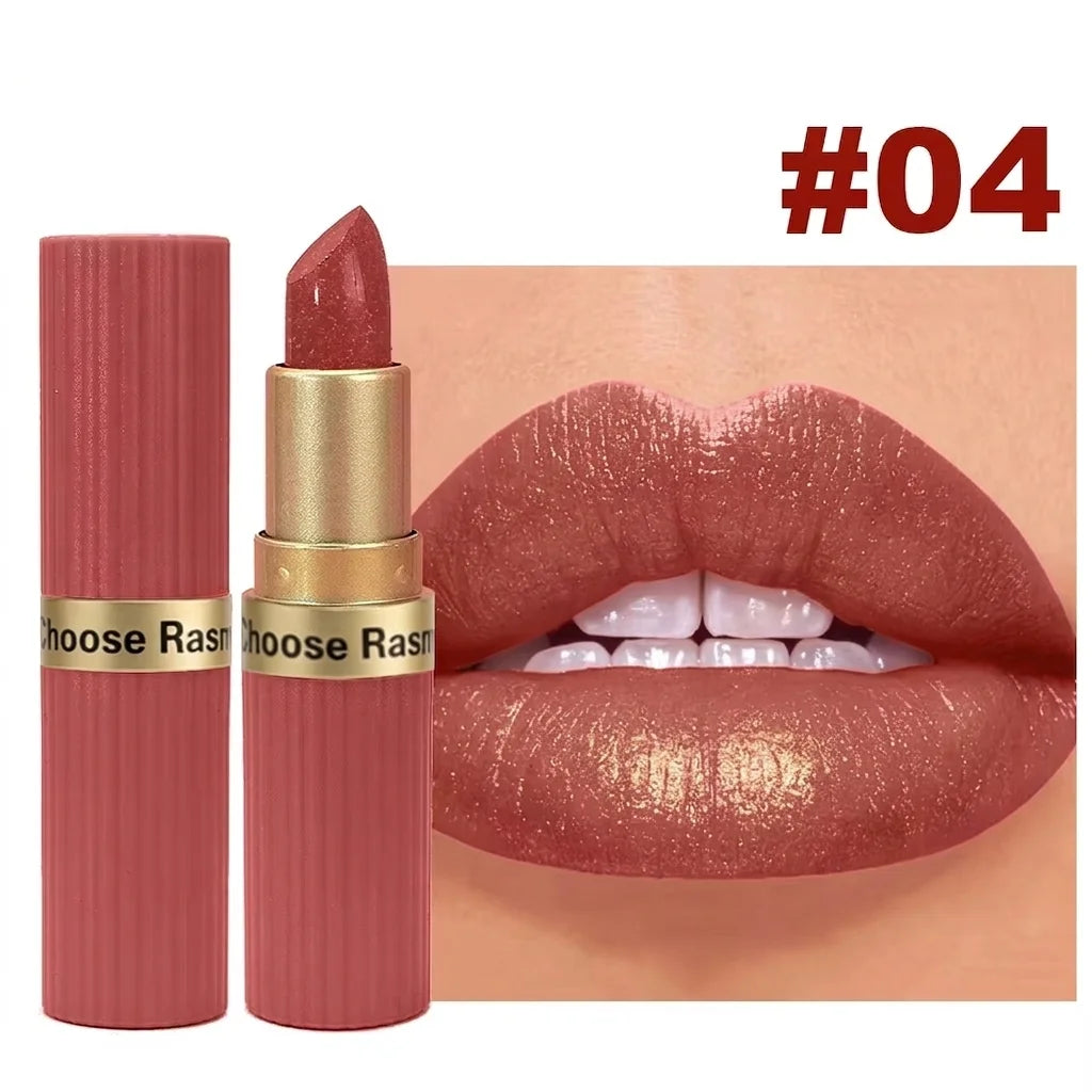 Pearlescent Glitter Velvet Lipstick — Waterproof Matte Shimmer Diamond Finish