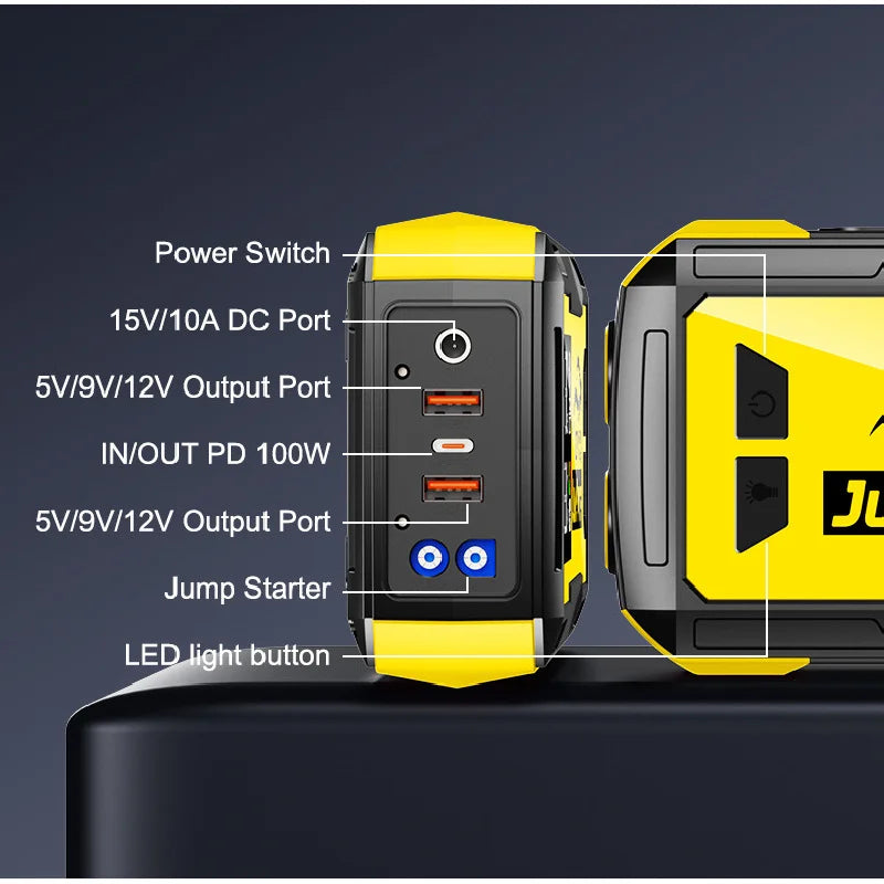 32000mAh Car Emergency Jump Starter — Portable Battery Booster with Power Bank