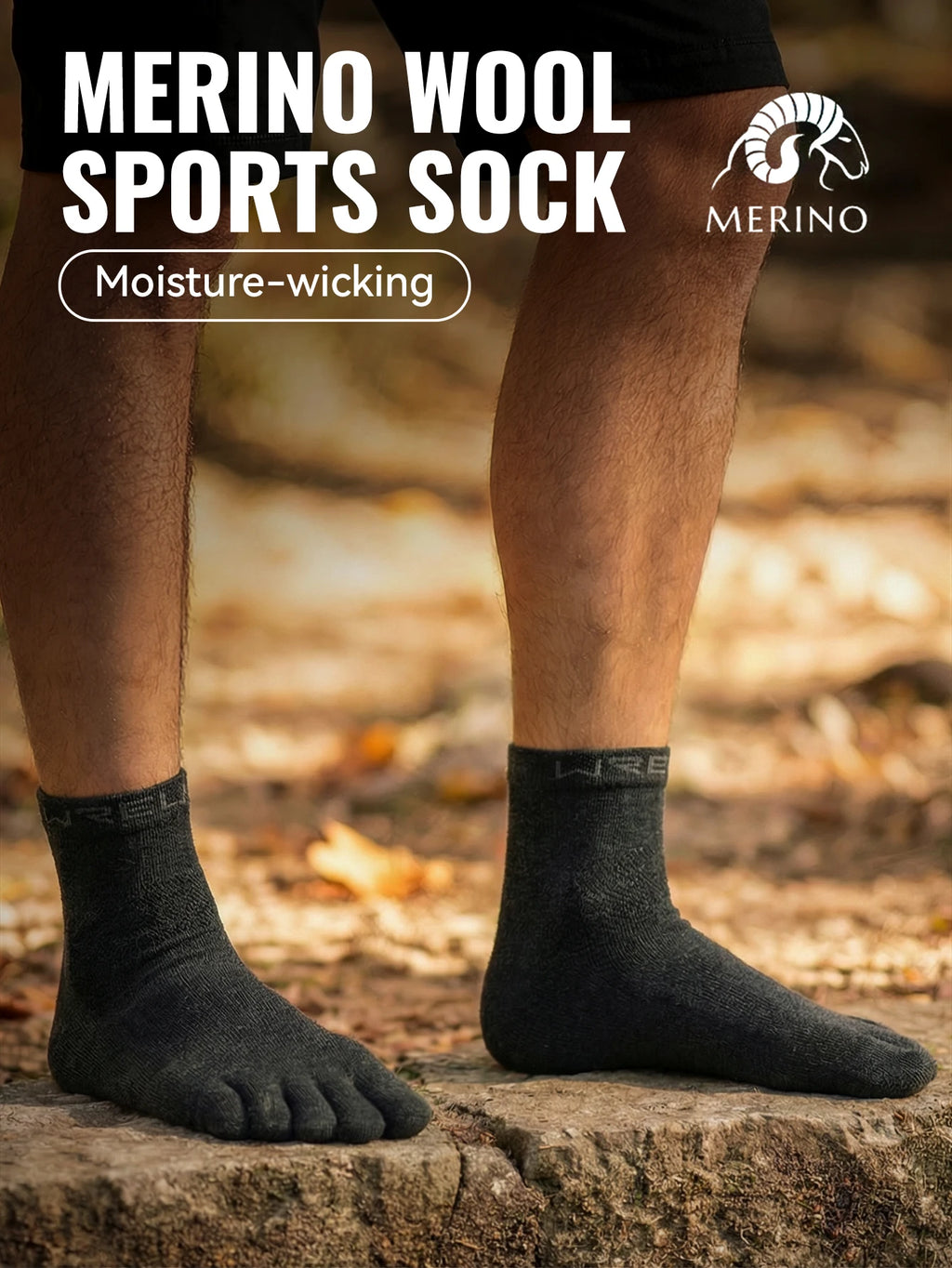 Merino Wool Five-Toe Socks for Running & Hiking