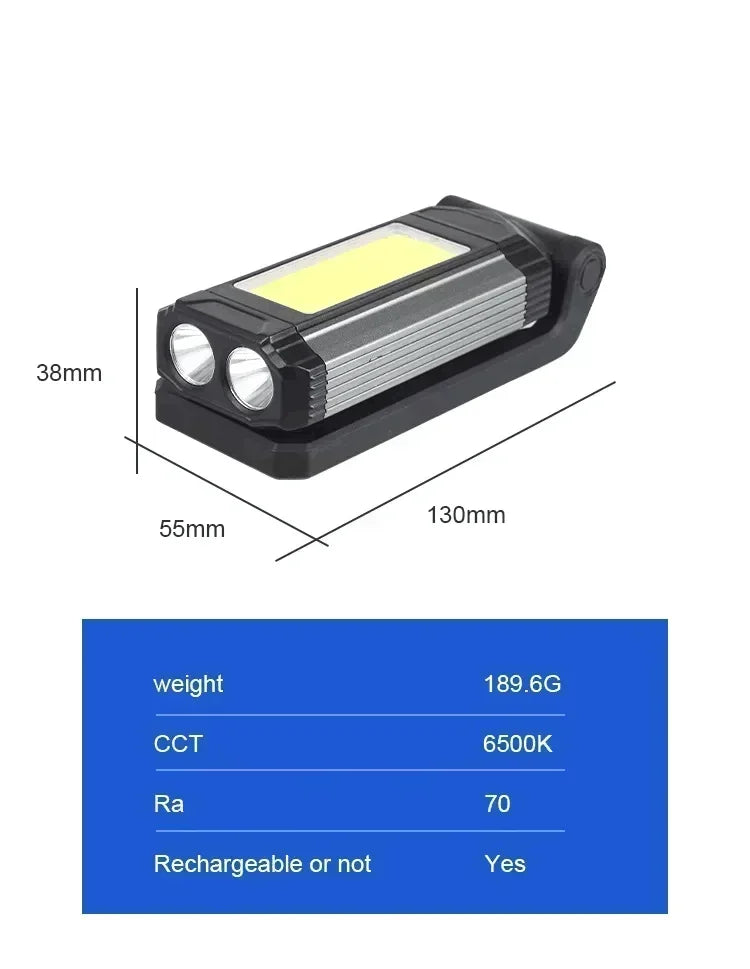 ESMARTER K011 XPE+COB Work Light – 600 Lumen, 5 Modes, Power Bank Function, IP64, USB Rechargeable