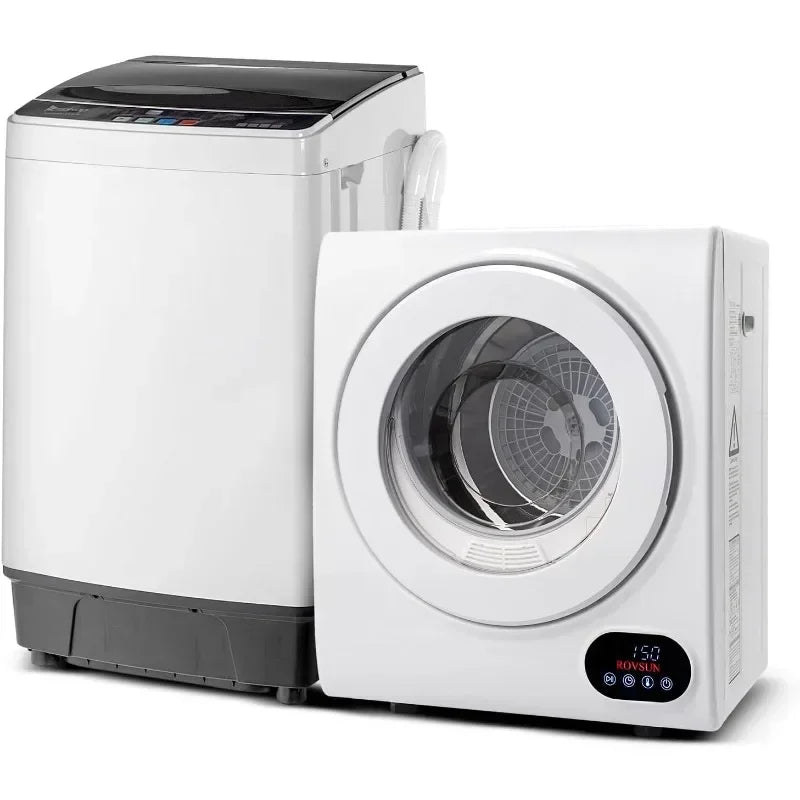 17.6 LBS Full Automatic Washing Machine & 1.5 Cu Ft Portable Clothes Dryer Set — Compact Laundry Washer-Dryer Combo