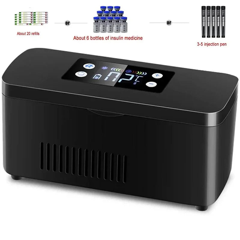 Portable Insulin & Hormone Medication Cooler – Mini Medicine Fridge for Home, Travel & Car