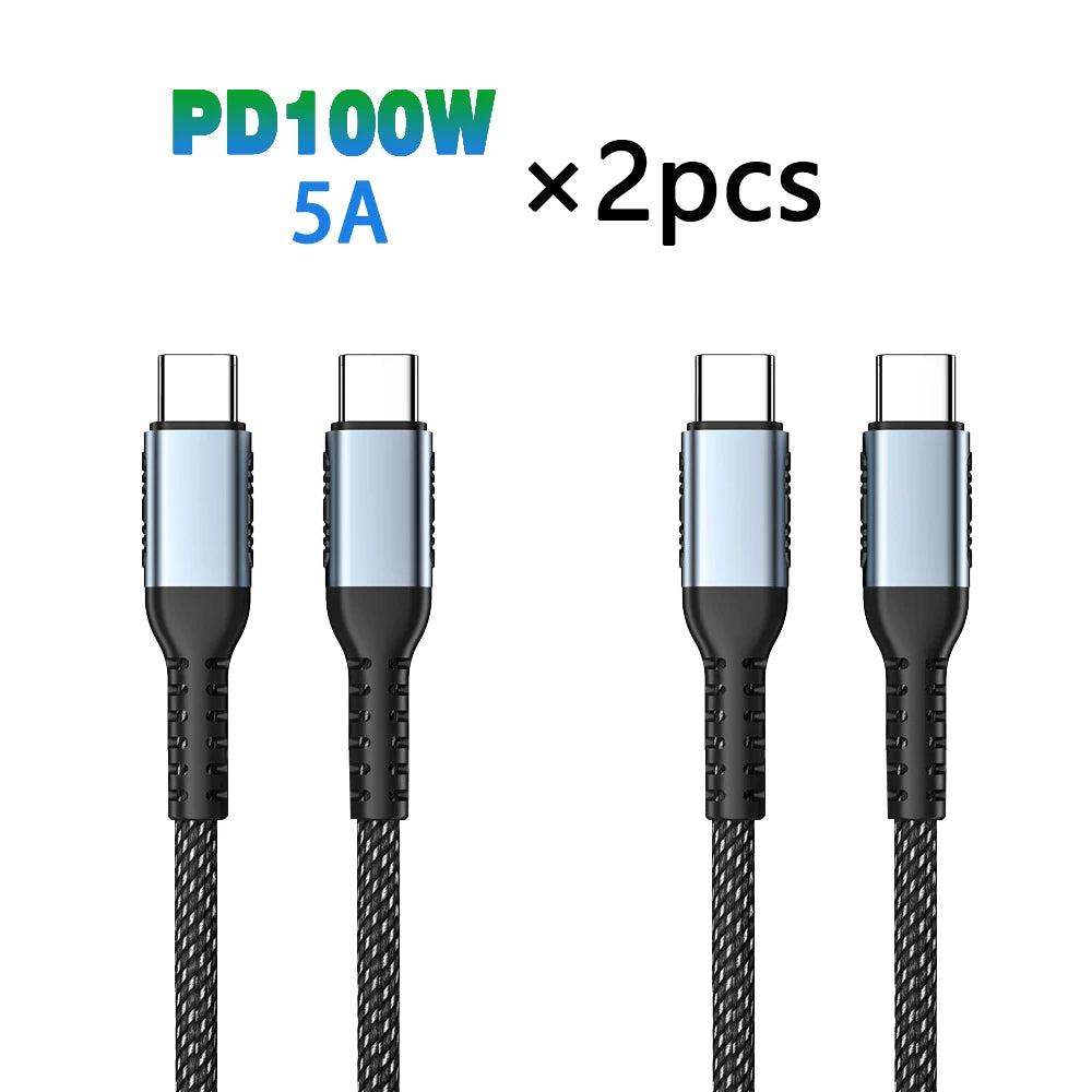 USB-C Ultra Fast Charge Cable with E-Marker Chip – PD 240W/100W/60W, 1m to 2m, 3 Colors