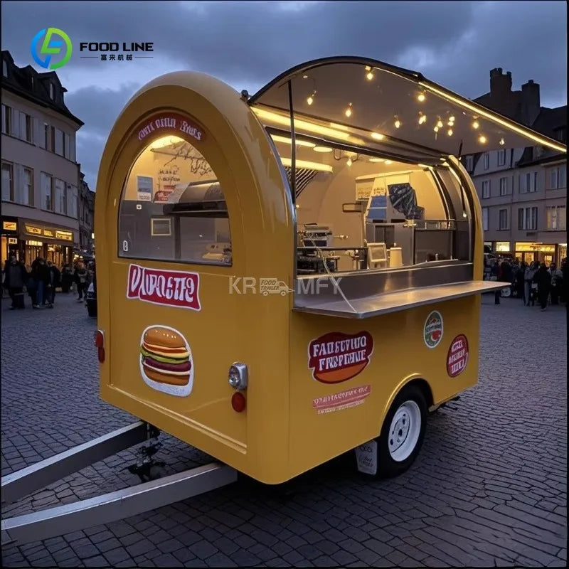 Small Stainless Steel Food Cart – Customizable Street Ice Cart for Restaurant & Bakery