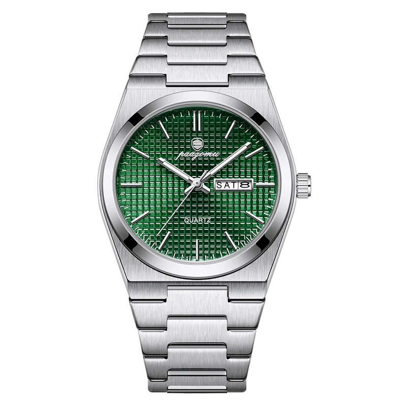 PAAZOMU Men's Luxury Waterproof Quartz Watch | Luminous Date Week Stainless Steel Sport Wristwatch