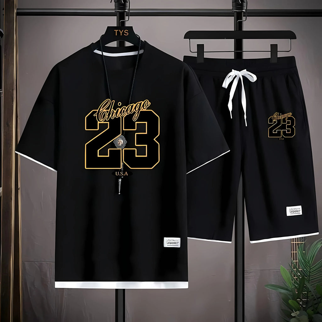 Men's 3D Digital Print Street Fashion Casual T-Shirt & Shorts Set – Breathable Summer 2-Piece