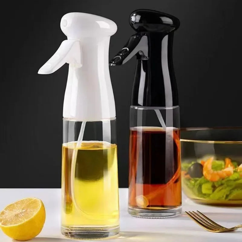 Spray Less. Cook Better. — Reusable Oil Mist Spray Bottle | Food Grade, Olive Oil & Vinegar Dispenser, 200/300/500ml, Black & White