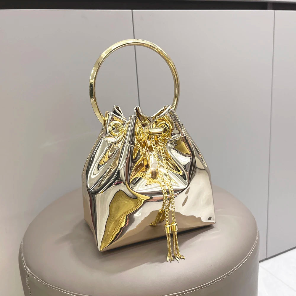 Luxury Evening Clutch Bucket Bag – Designer Shoulder Purse for Banquet & Party