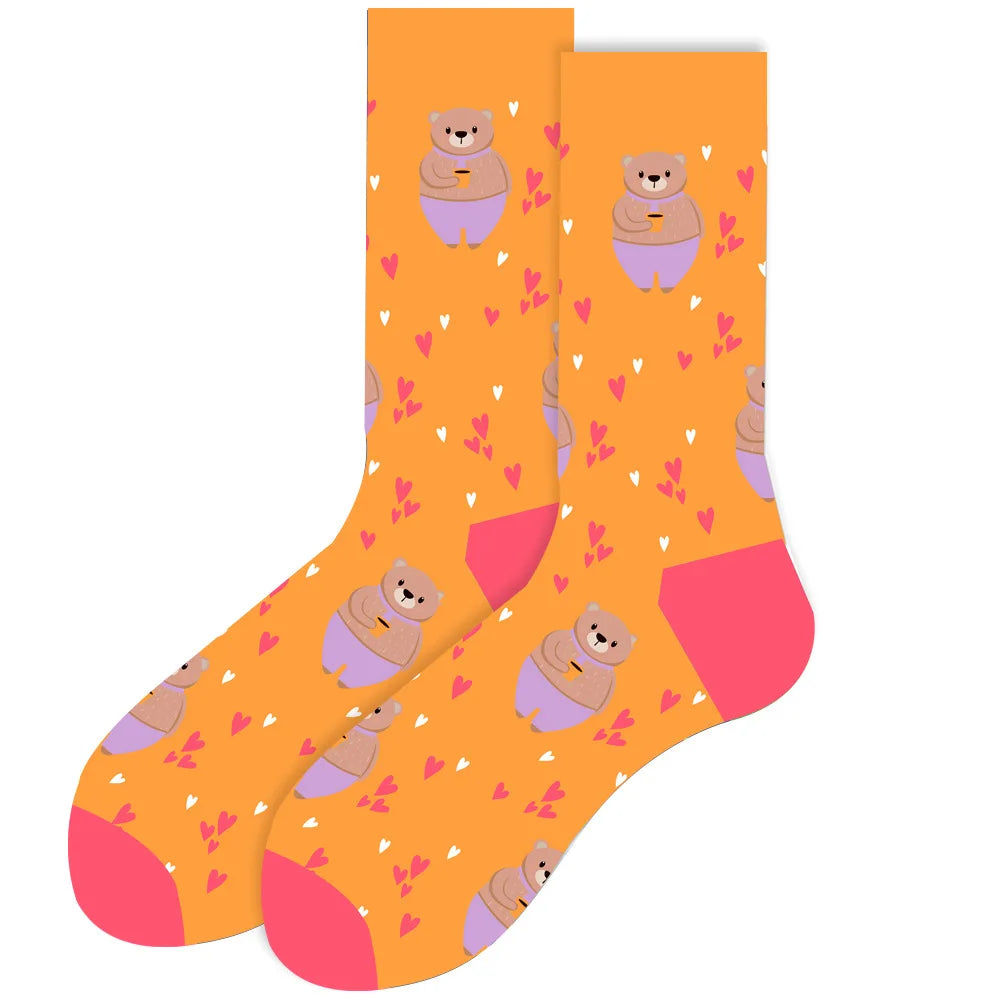 Women's Animal Print Socks – Cotton-Blend Crew